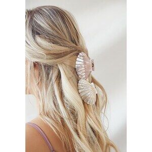 Lulus Ocean Oasis Pink And Ivory Marbled Shell Hair Clip Set